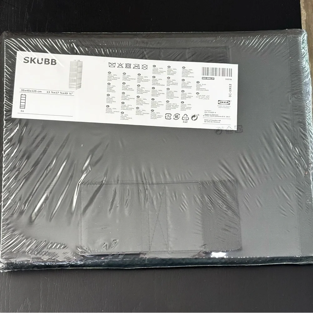 IKEA Skubb Black Closet Organizer 13.75x17.75x49.25” NEW 903.000.37